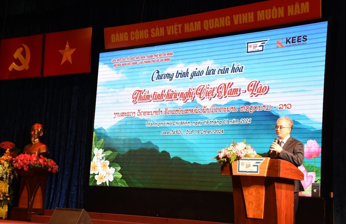 Mr. Ngo Minh Chau, City’s Party Committee Member, Vice Chairman of the People's Committee, and President of the Vietnam-Laos Friendship Association of Ho Chi Minh City, delivered a speech.